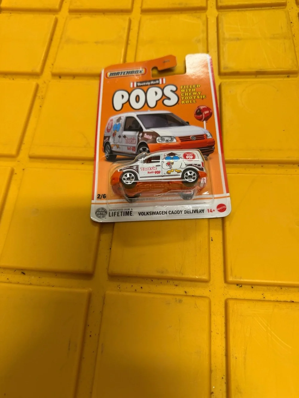 Matchbox Volkswagen Caddy Delivery Toy Van - White & Orange
